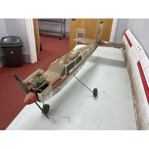 569 - A Scratch built / kit built balsa wood and metal construction Radio Controlled model plane 