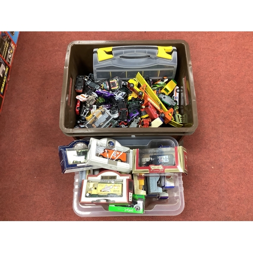 621 - A quantity of diecast model vehicles by Mattel 'HotWheels', Matchbox, Burago, Corgi and other, Playw... 