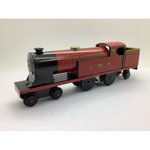 877 - A 1950s Ubilda Tinplate Locomotive, by Chad Valley. Built up, boxed. Missing instructions.