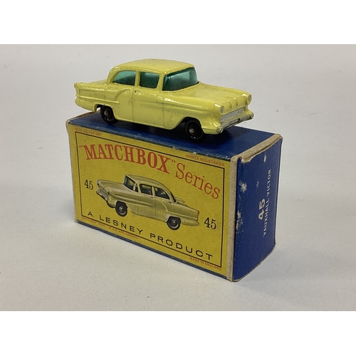 879 - A Matchbox 'Lesney' No.45 diecast model Vauxhall Victor. Some chipping and slight paint loss to pass... 