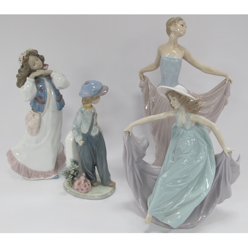 1244 - Lladro Figurine of a Ballet Dancer, 32cm high, together with other Lladro figurines