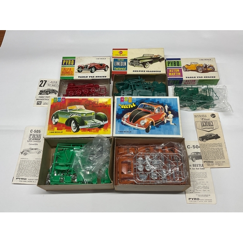 Five Pyro (USA) 1:25/1:32 scale plastic model car kits to include #C504 ...