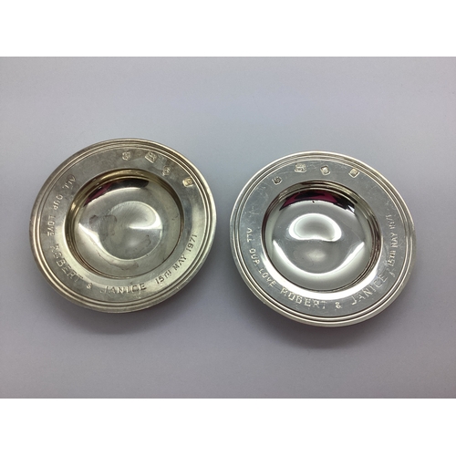 A Pair of Hallmarked Silver 'Armada' Trinket Dishes, RC, London 1970 ...