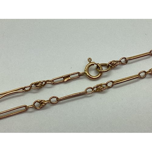 An Antique Dainty Short Chain, fancy link, stamped 