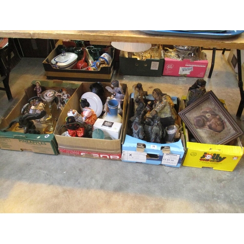 71 - Four Boxes of American Indian Figures etc