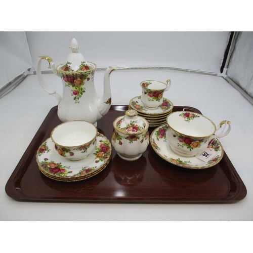 92 - Royal Albert Old Country Roses Coffee Pot, Cups, Saucers, Jam Pot etc