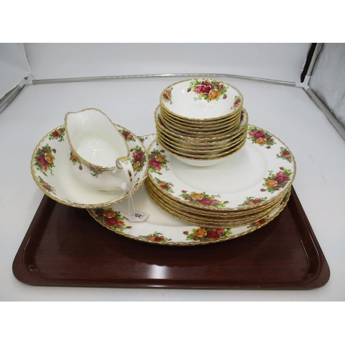 93 - Royal Albert Old Country Roses 21 Piece Dinner Service