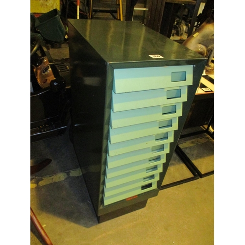 760 - Venetian Metal 10 Drawer Index Chest