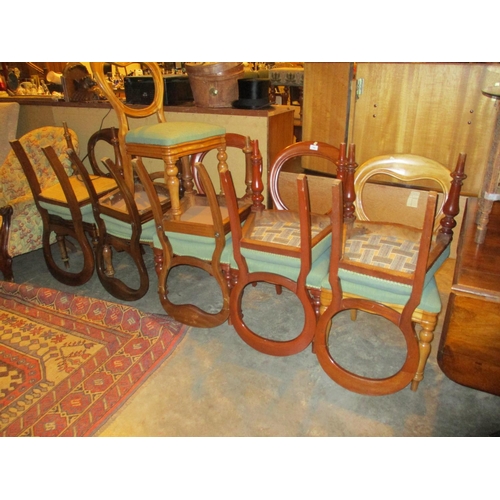 780 - Harlequin Set of 11 Victorian Balloon Back Dining Chairs