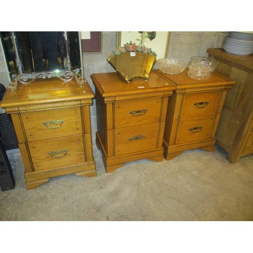 817 - Three Modern Oak Bedside Cabinets