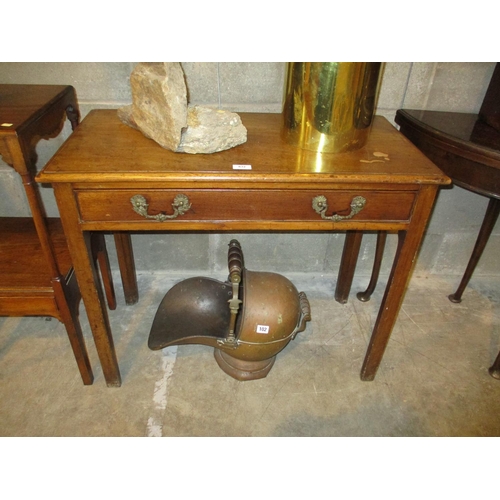 832 - George III Mahogany Single Drawer Side Table, 85x43cm