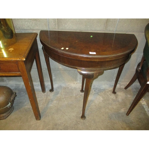 833 - Reproduction Walnut Fold Over Card Table, 81cm