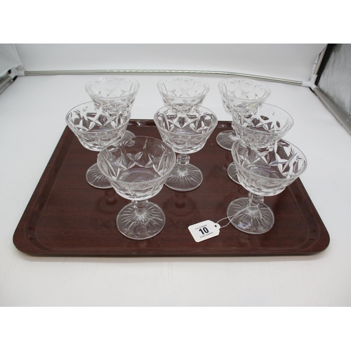 10 - Set of 8 Crystal Champagne Coupes