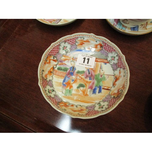 11 - Two Antique Chinese Porcelain Tea Bowls and 5 Saucers