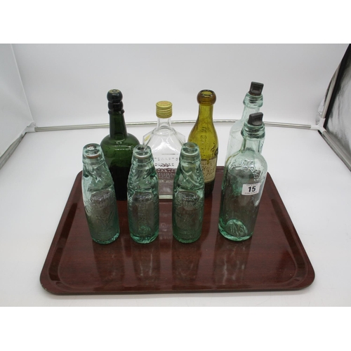 15 - Eight Vintage Glass Bottles