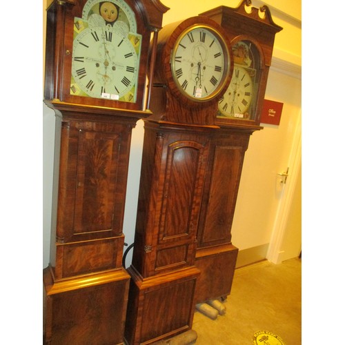 19th Century Mahogany Drum Head Longcase Clock having a Painted Circular Dial by Wm. Anderson St. A