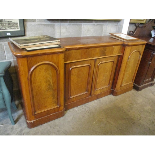 72 - Victorian Mahogany Inverted Breakfront 4 Door Sideboard, 200cm