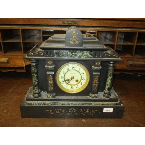145 - Victorian Slate Case Mantel Clock