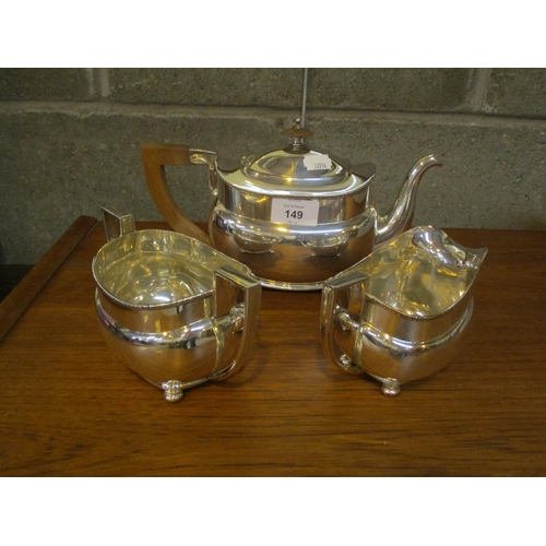 149 - Silver Plate on Copper 3 Piece Tea Service