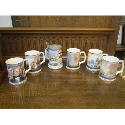 179 - Five Limited Edition Royal Doulton Nelson Tankards and Royal Worcester Nelson Stein