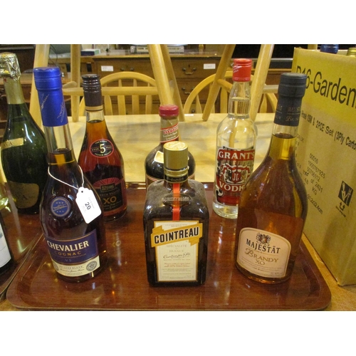 20 - Chevalier Cognac, Brandy, Majestat Brandy, Drambuie, Cointreau and Grants Vodka