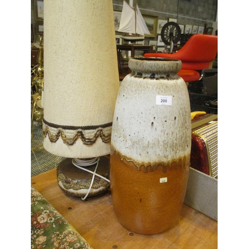 200 - West German Pottery Floor Vase and a Lava Glaze Lamp