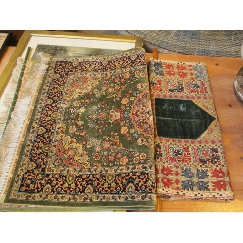 201 - Eastern Silk Rug and a Tapestry Wall Hanging