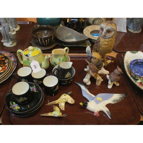 209 - Three Goebel Birds, Hand Painted Afternoon Tea Service etc