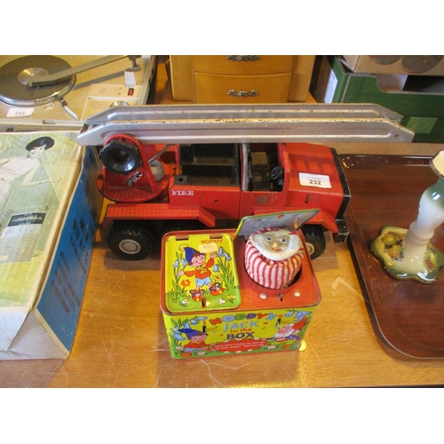 232 - Meccano Fire Engine and Lyons Product Noddy's Jack in The Box