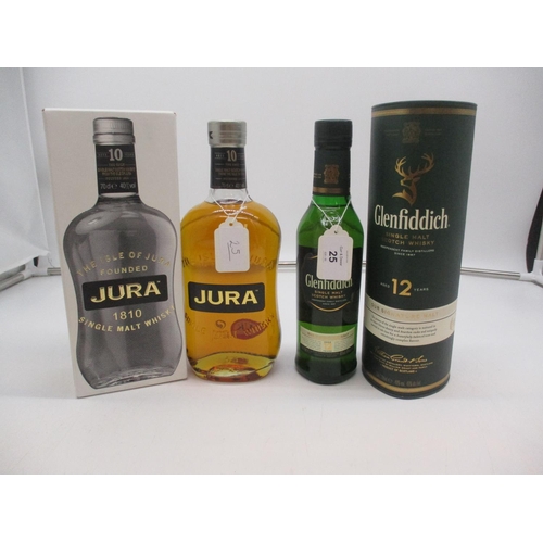 25 - Jura Single Malt Whisky 10 Years and Glenfiddich Single Malt Whisky 12 Years