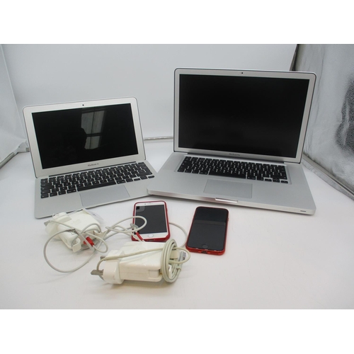 36 - MacBook Pro A1286, MacBook Air A1465, 2 iPhones and 2 Chargers