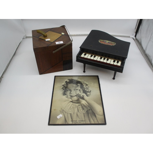 68 - The Blue Ribbon Baby Grand Piano, Shirley Temple Photograph and Box with Viewmaster Slides