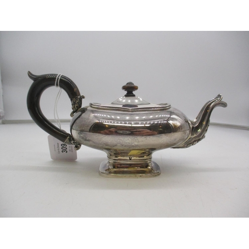 309 - Continental White Metal Bachelors Teapot, 323g total