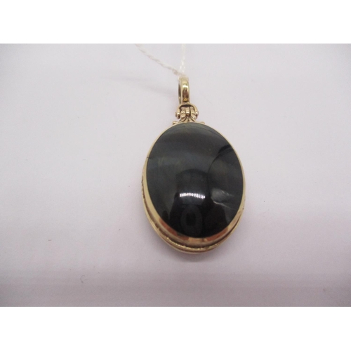 503 - Gold Blurian and Agate Pendant