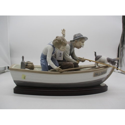 539 - Lladro Fishing Group Paloma, No 5215, 37cm long