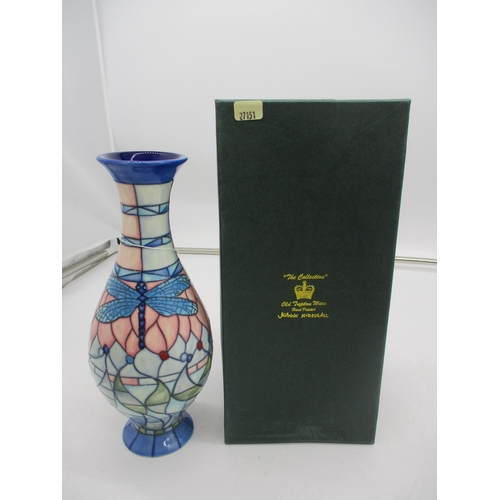 546 - Old Tupton Ware Dragonfly Vase, 25cm, boxed