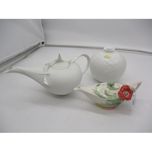 549 - Two Franz Porcelain Tea Pots and Spherical Vase