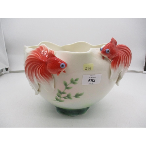 553 - Franz Porcelain Carp Bowl, 19cm h