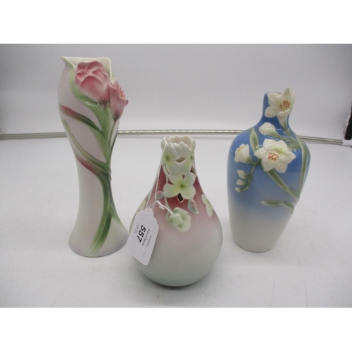 557 - Three Franz Porcelain Vases