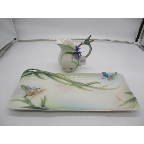 558 - Franz Porcelain Kingfisher Tray and Jug