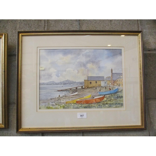 567 - Harry McGregor, Watercolour, Broughty Ferry, 25x35cm