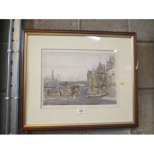 573 - Andrew Neilson, Watercolour, Edinburgh, 20x28cm