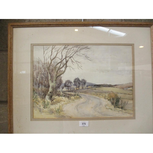 579 - Jackson Simpson, Watercolour, On The Back Road at Drum, 30x41cm