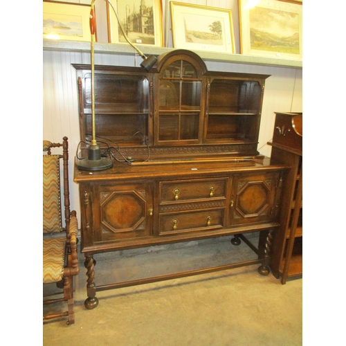 620 - 1920's Oak Sideboard on Barley Twist Legs, 152cm