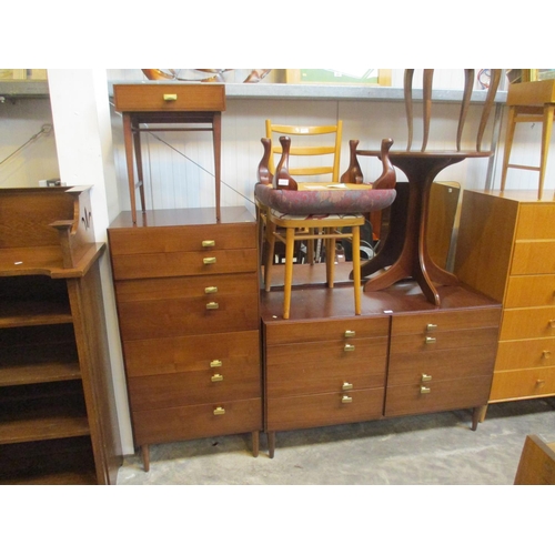 623 - Mid 20th Century Mahogany Dressing Table, Tall Chest and Bedside Table