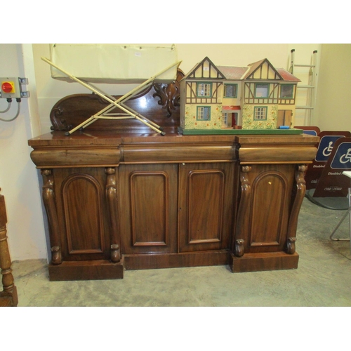 629 - Victorian Mahogany 4 Door Sideboard, 185cm