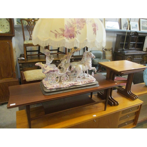 639 - Mid 20th Century Teak Nest of 3 Tables and a Coffee Table