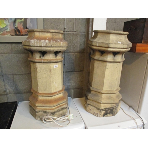 765 - Pair of Victorian Love Heart Pierced Chimney Pots