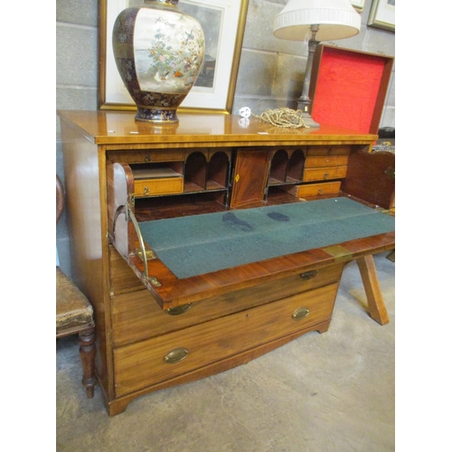 771 - 19th Mahogany Secretaire Chest, 121cm