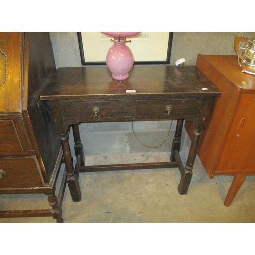 782 - 1920's Oak 2 Drawer Side Table, 76cm